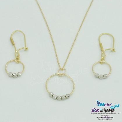 Half Set of Gold - Necklace and Earring - Circle Design-MS0435
